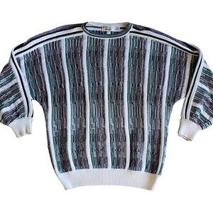 Vintage St Croix for I Magnin - Coogi Style textured pullover, Small Oversized